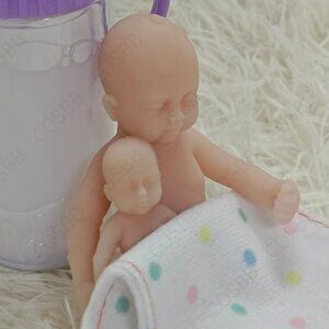 2PCS Cute Mini Reborn Baby Dolls 1.9-3.9inch Full Body Silicone Sleeping Baby